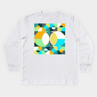 Retro Atomic Circles Abstract Kids Long Sleeve T-Shirt